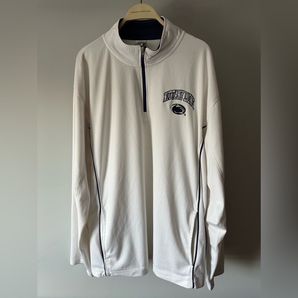 Penn State White and Blue Quarter-Zip Pullover